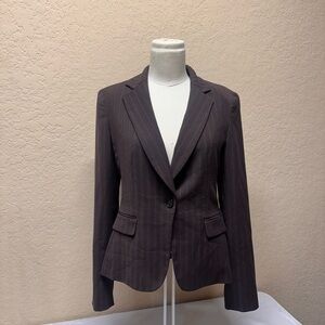 Tahari Dark Brown Pinstripe Blazer